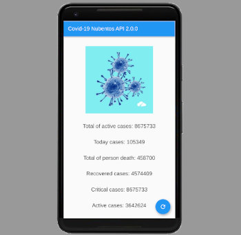 mobilní aplikace Covid-19 numbentos API