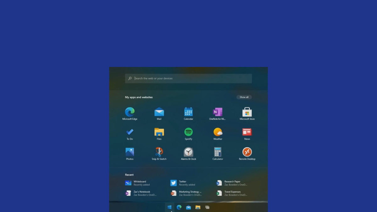 windows 10x pre-release start