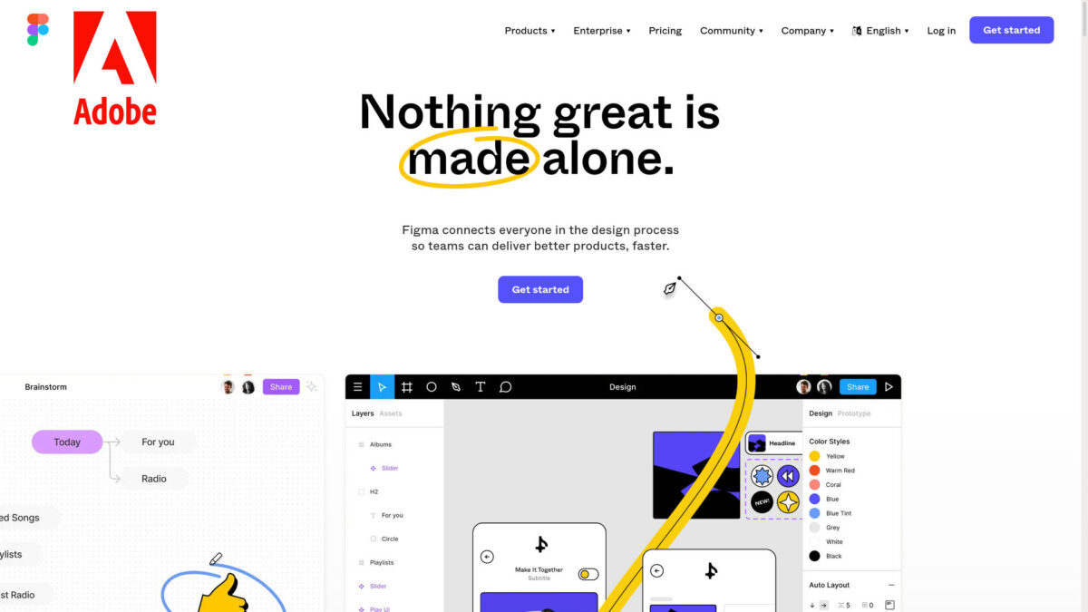 Adobe figma nothing great is made alone